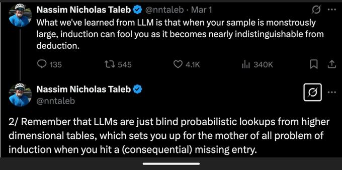 Nassim Taleb posts about AI.