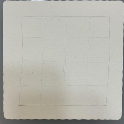 A simple grid string which helped me locate the intersections of each ribbon