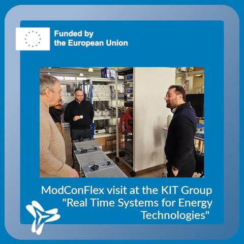 Discussion of ModConFlex scientists and KIT scientists in a laboratory setting