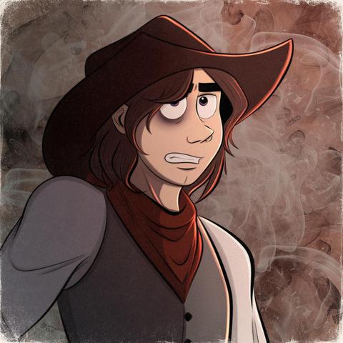 Ezra looking furious with smoke and flames around him.