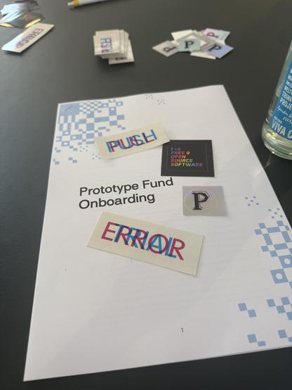 Stickers on top of onboarding documents