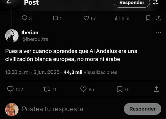 Un pavo que dice que Al-Andalus fue una nación blanca y europea.