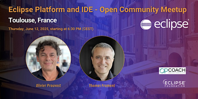 Le 12 juin à Toulouse : rejoignez-nous au Eclipse Community Meetup ! Si vous bossez sur RCP/Eclipse en France, vous devez être là ! Lien vers l'inscription ci dessous