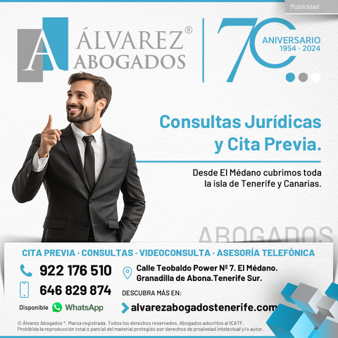Consultas Jurídicas y Cita Previa. Profesionales del Derecho. Desde El Médano cubrimos toda la isla de Tenerife y Canarias. No lo dude y comuníquese ahora con nosotros y solicite su Cita Previa con nuestros abogados en Tenerife.
https://alvarezabogadostenerife.com/contacto/ 

#alvarezabogados #abogadostenerife #tenerifelegal #derechotenerife #abogados #Tenerife #legal #derecho #justicia
