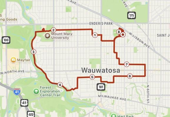 Map of a bike ride.