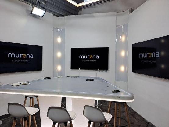 studio with 3 chairs and mics