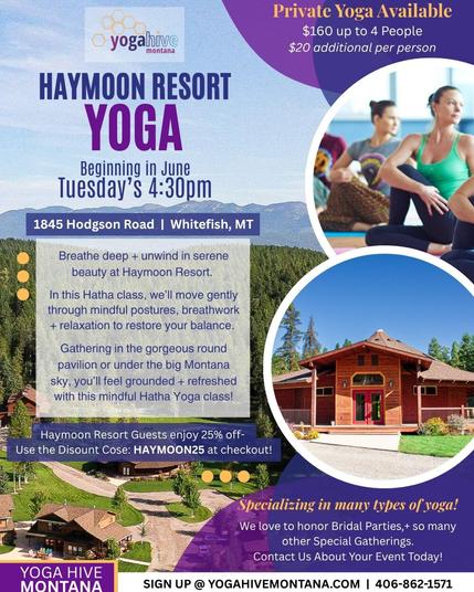 Yoga at Haymoon Resort in Whitefish Montana