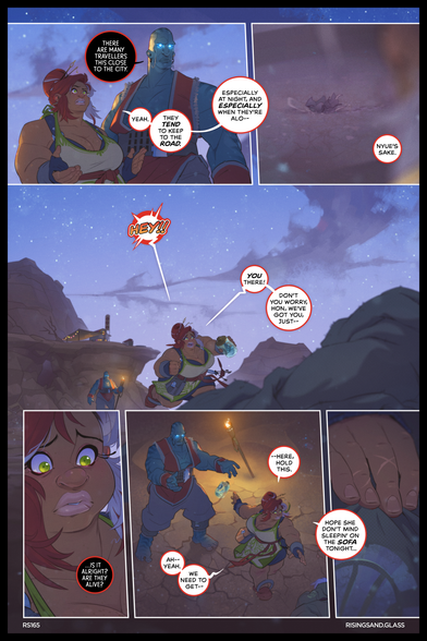 RS165, wherein Lyale and Hotat rush to help a stranger in need.