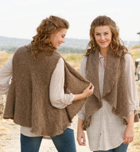 Gilet marron en tricot circulaire