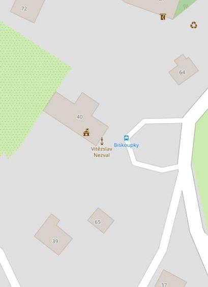 Ausschnitt aus der Open Street Map, Haus Biskoupky 40
