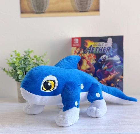 A photo of the new Orcane plushie by Symbiote Studios, which uses his Rivals of Aether 2 design.