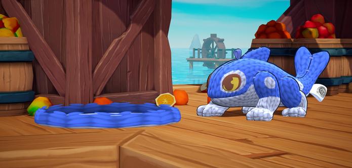 A screenshot of Orcane using the new skin that you can get a code for by buying the new plushie.