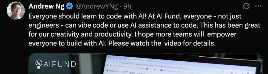 Andrew Ng shilling something called the AI Fund.
