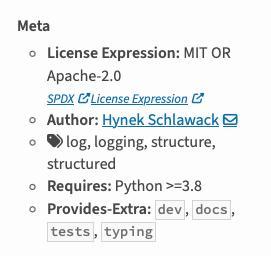 structlog 25.3.0 with dev-only packaging extras 🤮