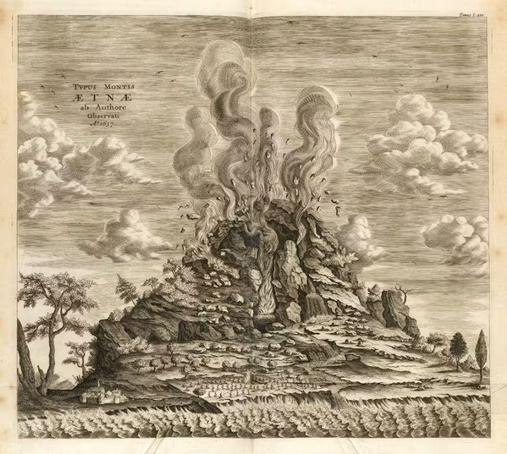 "Illustration found in Athanasius Kircher's Mundus Subterraneus (1665), a book detailing his theories about life beneath the Earth's crust. With his enormous range of scholarly pursuits the 17th-century polymath Athanasius Kircher has been hailed as the last Renaissance man and "the master of hundred arts"." from Public Domain Image Archive