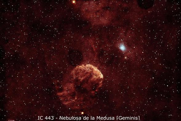 IC 443 - Nebulosa de la Medusa en la constelación de Géminis, es un resto de supernova.