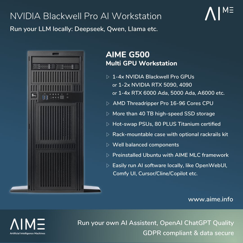AIME G500 - the most powerful workstation wordlwide.