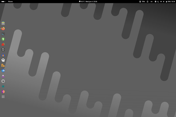 Screenshot of the VM Gnome on Fedora 42 Workstation.