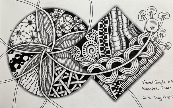 Finished page with black ink and graphite shading. 