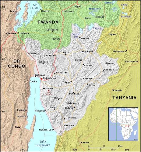 A map showing the location of Burundi
Credit https://ian.macky.net/pat/
