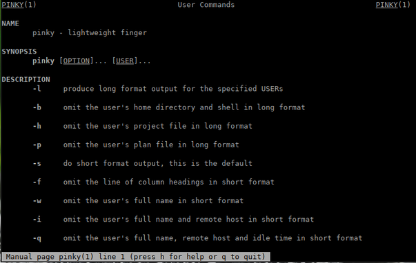 linux coreutils pinky