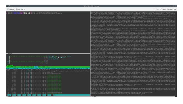 screenshot showing illumos compiling