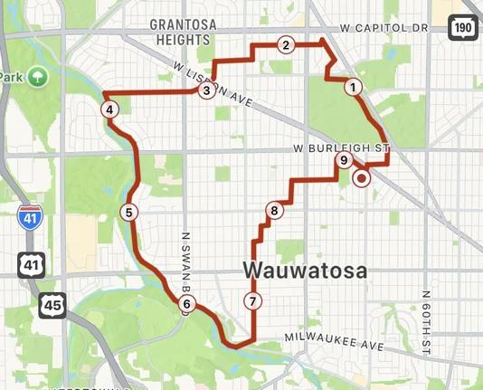 Map of a bike ride.