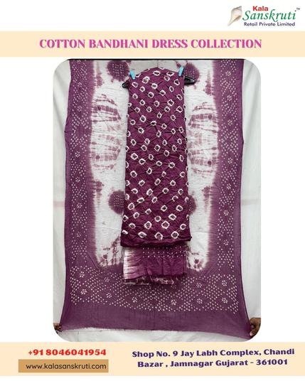 🧡✨ Stunning Gajari Cotton Satin Bandhani Dress