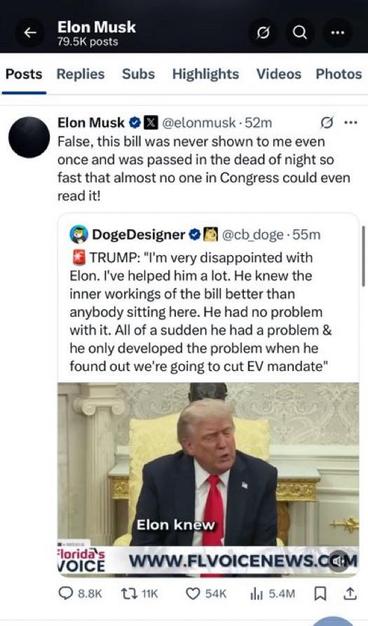 Trump and Musk fight on X