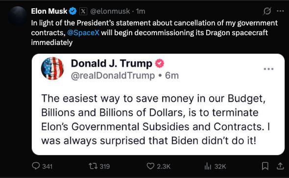 Trump and Musk fight