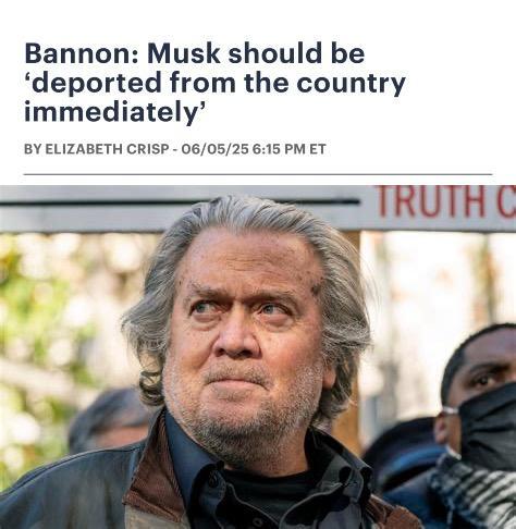 Headline Bannon: Musk should be ‘deported from the country immediately’


Weird day in order to be agreeing with Steve Bannon