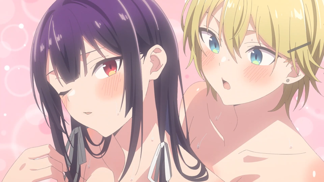 Takane Takamine and Ellie Evergreen from the anime series Please Put Them On, Takamine-san Episode 10.