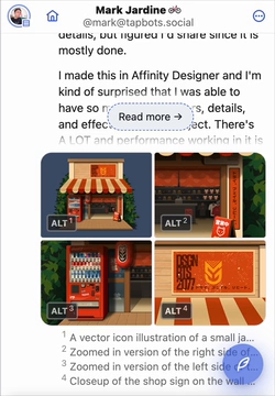 Demo of CSS view transitions applied when opening thumbnail images of a post into its own image modal.