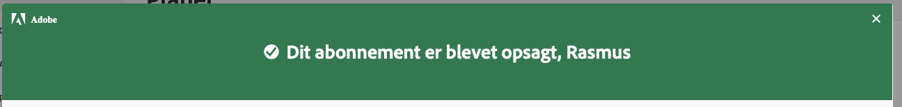 Banner from Adobe exit