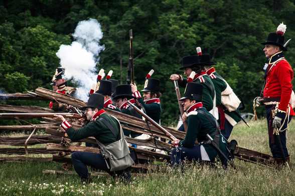 2nd York Militia firing at a fence line