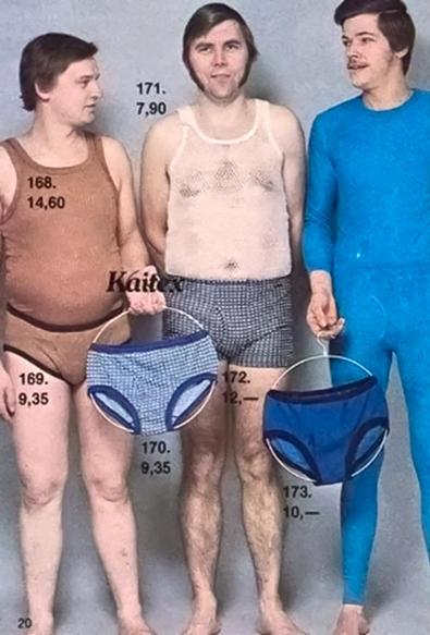 Kitsch 1970s men's underwear ad