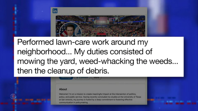 And his duties at his "Landscaping Business"? Moving yards & Weed-Whacking weeds. Seriously. He lists moving his neighbor's yards among his qualifications to run a high-level DHS agency.