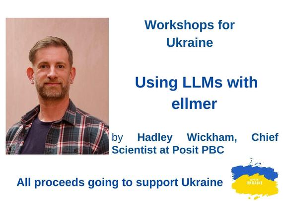 Poster with speaker's photo and talk details, stating that all proceeds going to support Ukraine