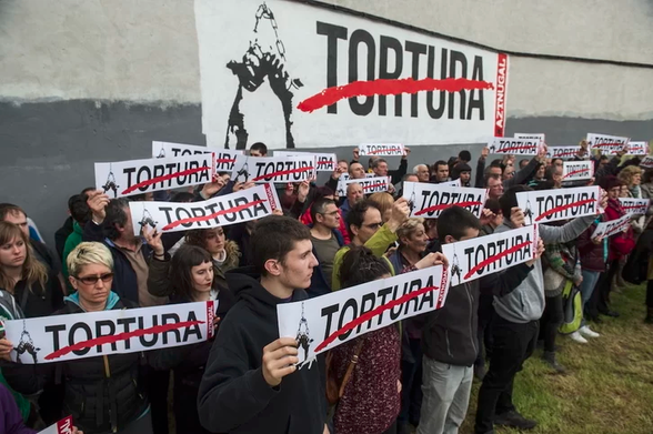 Burlatan torturaren aurka eginiko agerraldia. (Jagoba Manterola | Foku)