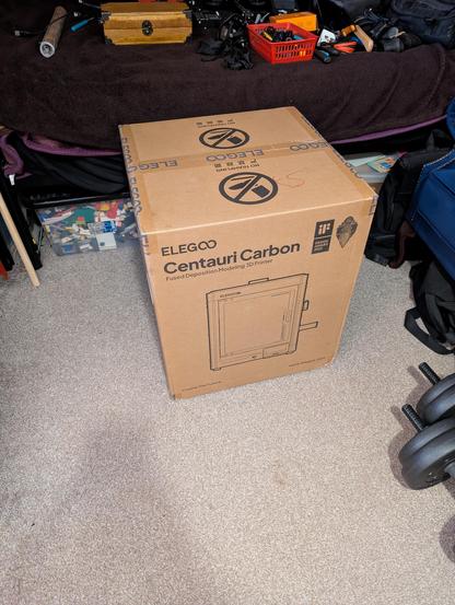 Photo of a large box in a living room