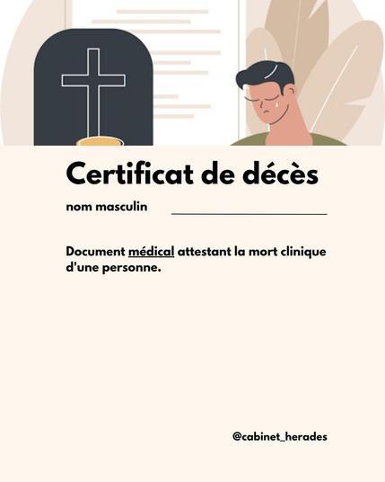 Définition certificat de décés