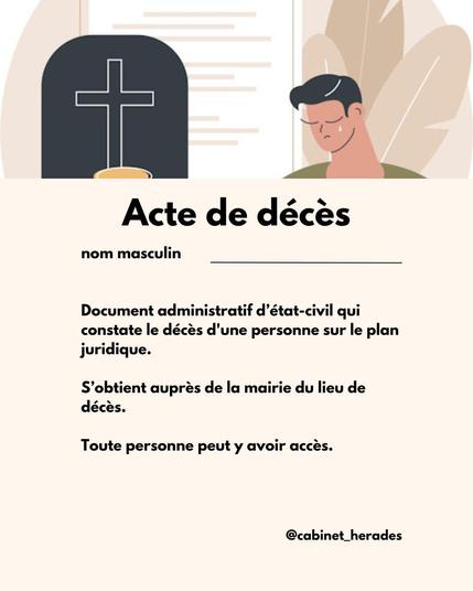 Définition acte décès