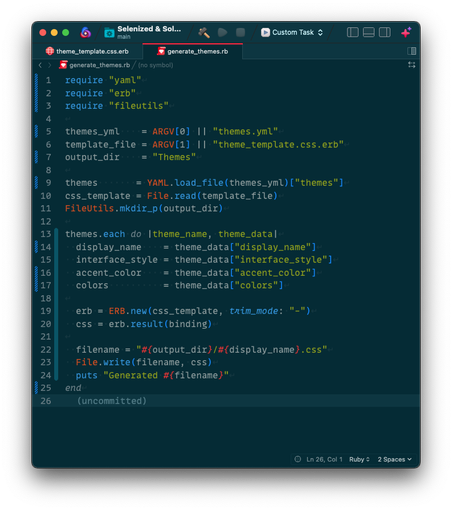 The Nova text editor from Panic with a dark mode Solarized colorscheme applied to sample code in it.