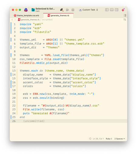 The Nova text editor from Panic with a light mode Solarized colorscheme applied to sample code in it.