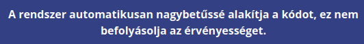 rendszerüzenet a nagybetűsítésről