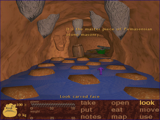 A screenshot of inside a cave in the game Dive: Conquests of the Silver Eye.