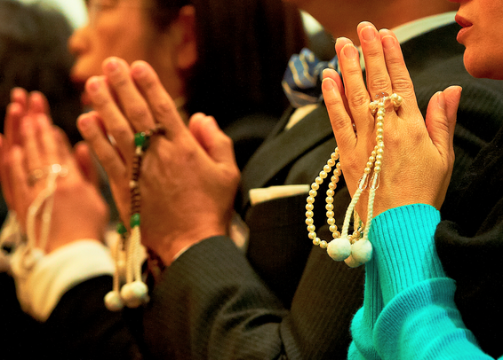 Many praying hands