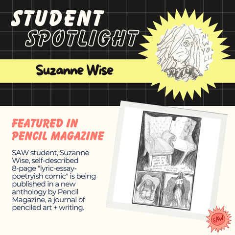 Saturday Spotlight! We’re proud to celebrate the incredible achievements of our SAW community. Tune in on weekends as we highlight some of our faculty and educators making waves in the world of comics. 

Congrats! Leela Corman, Pam Wye, Suzanne Wise, and Alece Birnbach! 