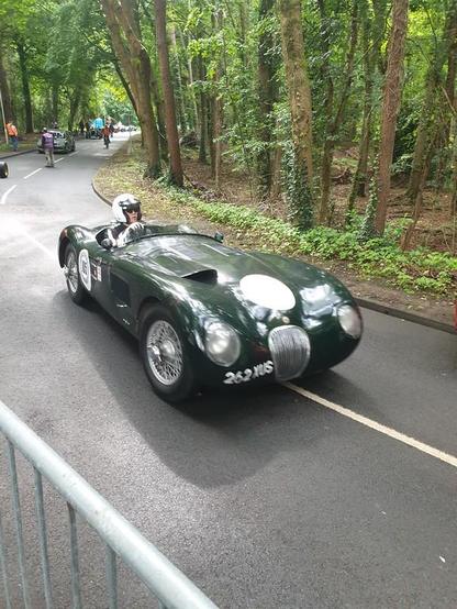A Jaguar C-Type at the Cultra Hill Climb, Northern Ireland