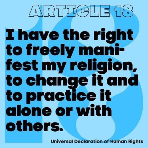 @UNGeneva

TODOS tendrán el derecho a la libertad de pensamiento, de conciencia y de religión.

TODOS tienen el derecho a todos los derechos y libertades registrado en la #DECLARACIÓN Universal de Derechos Humanos.

http://bit.ly/2GDFscJ